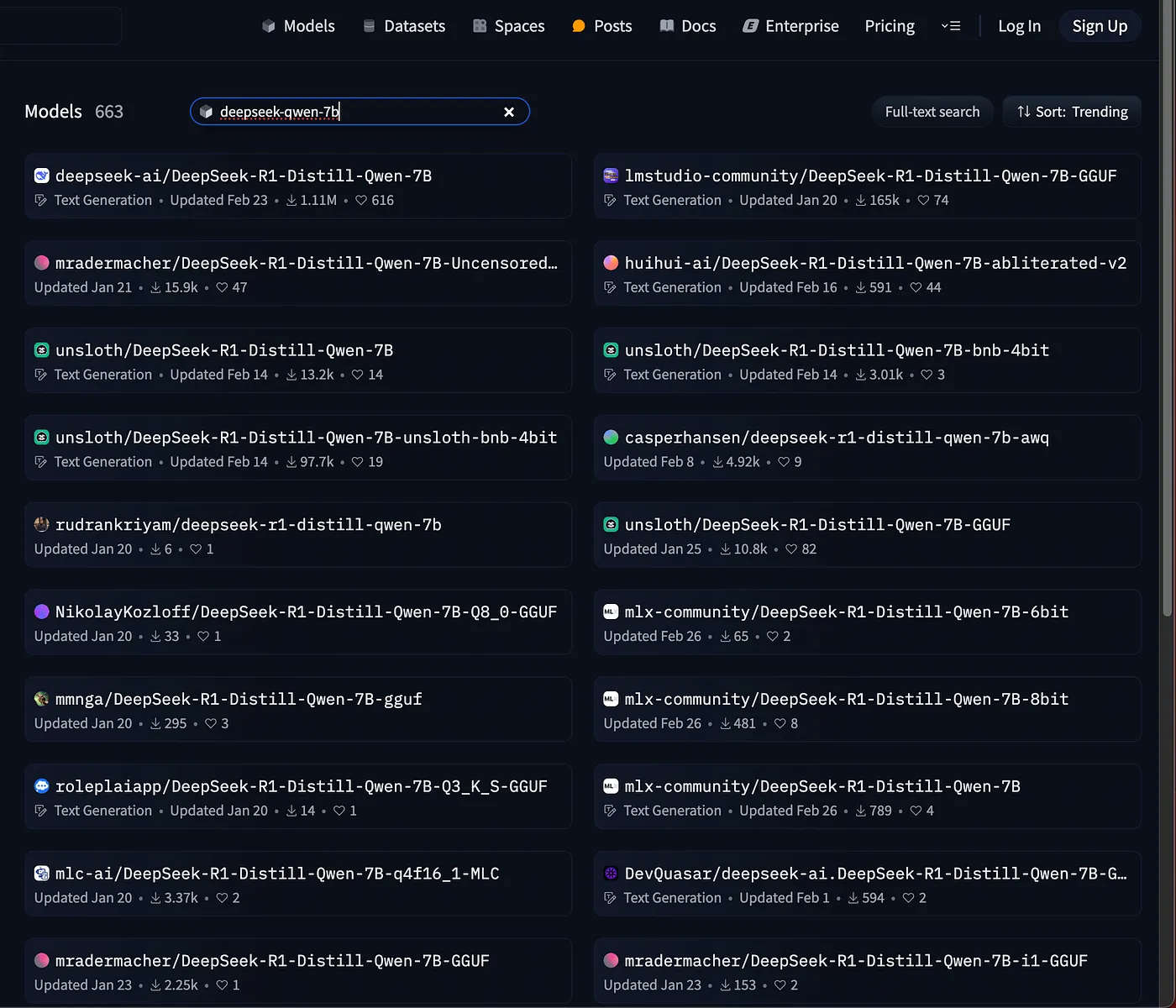 All Models on HuggingFace